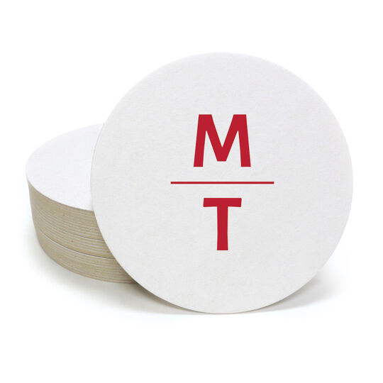 Stacked Initials Round Coasters